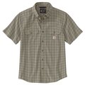 Carhartt Loose Fit Midweight Short-Sleeve Plaid Shirt, Tan, Small, REG 105702-TANSREG